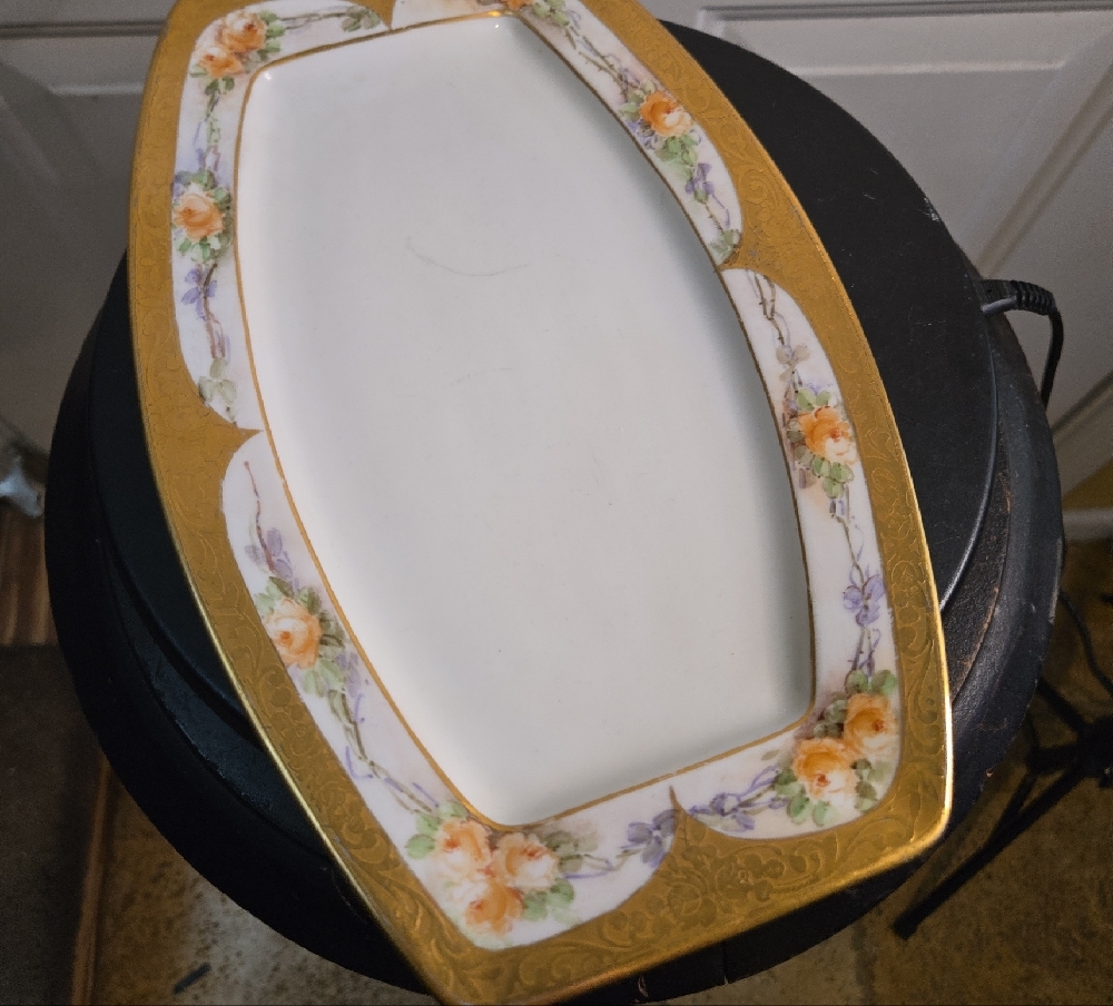 Antique Rosenthal Gold Trim Floral Porcelain Serving Platter - Picture 10 of 11